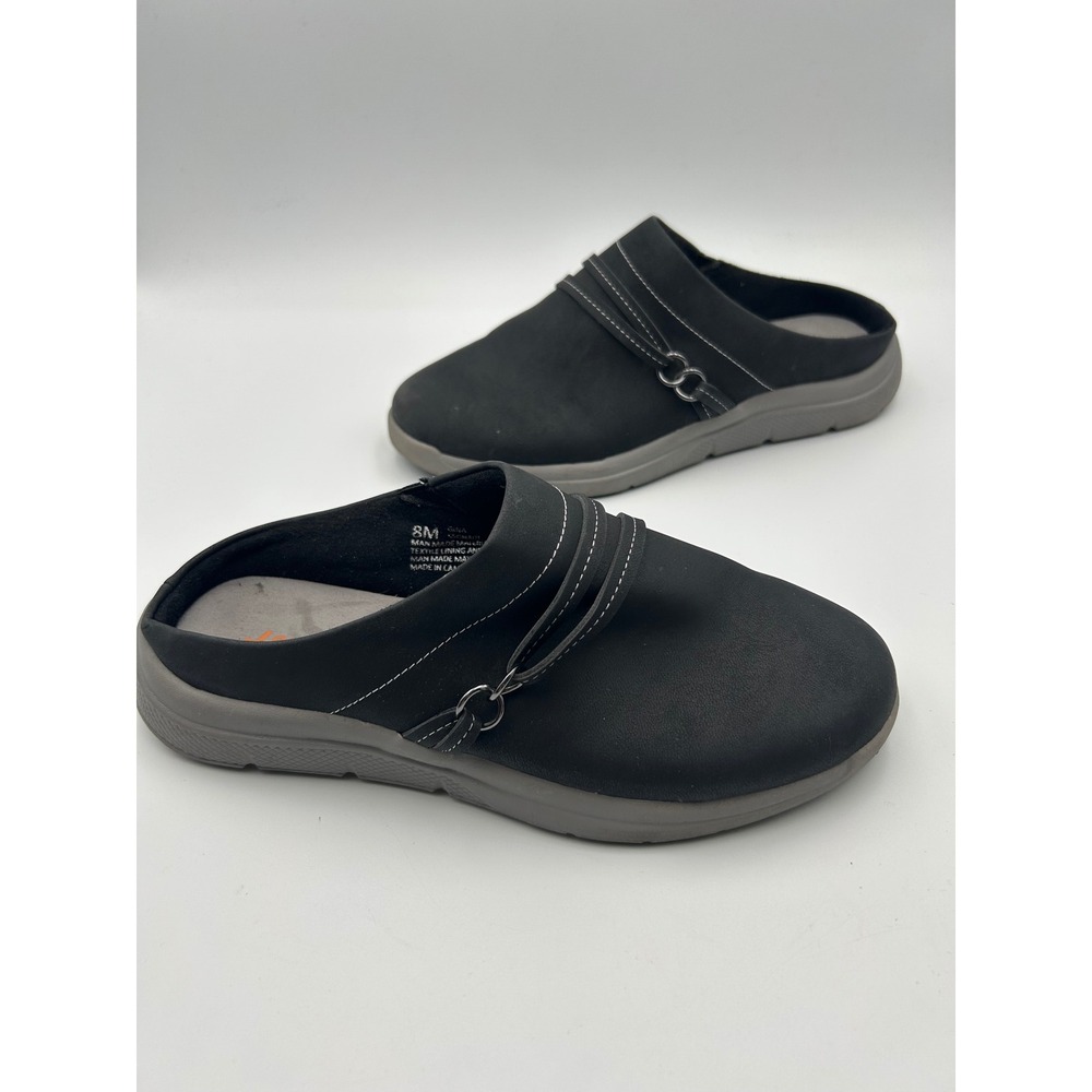 J Sport Gina Womens Black Slip On Mules Clogs Comfort Shoes Size 8M JSGINA01